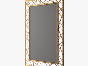 arteriors home pollock gold leaf mirror Modelo 3D