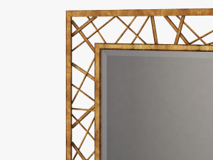 arteriors home pollock gold leaf mirror Modelo 3D