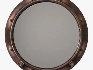 シアン デザイン ポルトの素朴なブロンズ ミラー 3Dモデル