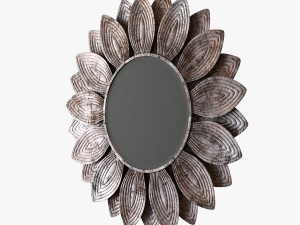 surya helios champagne wall mirror Modelo 3D