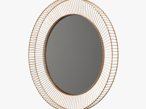 uttermost bricius rust bronze and gold round metal mirror 3D-Modell