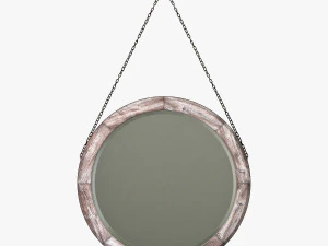 &Auml;u&szlig;erster Loughlin-Spiegel aus leicht gebeiztem Holz 3D Modell