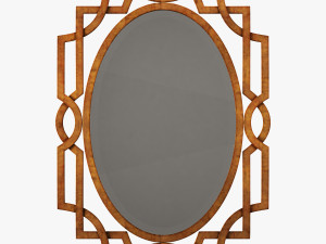 uttermost margutta forged metal with antiqued gold leaf oval mirror 3D Model