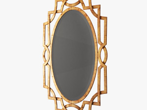uttermost margutta forged metal with antiqued gold leaf oval mirror Modelo 3D
