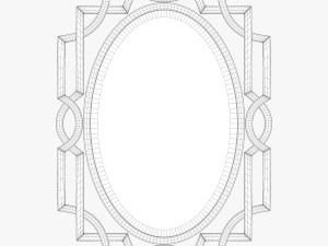 uttermost margutta forged metal with antiqued gold leaf oval mirror Modelo 3D