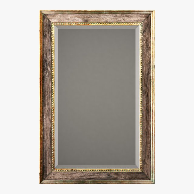 uttermost quintina burnished pine frame and antiqued gold leaf mirror 3D Модель .c4d .max .obj .3ds .fbx .stl .blend 