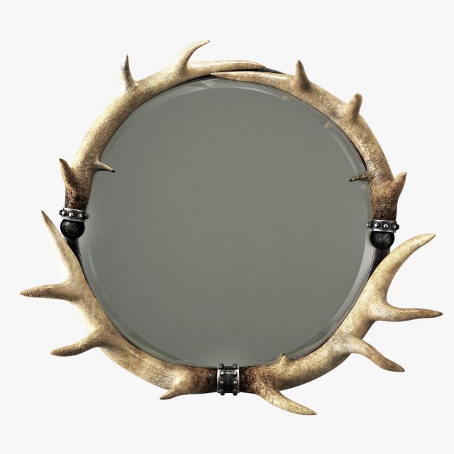uttermost stag horn mirror 3D Model .c4d .max .obj .3ds .fbx .stl .blend 