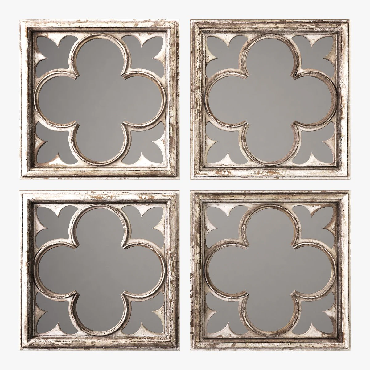 uttermost vellauni aged white and weathered wood quatrefoil mirrors 3D Model .c4d .max .obj .3ds .fbx .stl .blend 