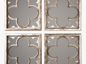 uttermost vellauni aged white and weathered wood quatrefoil mirrors 3D Model