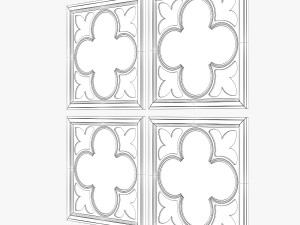 uttermost vellauni aged white and weathered wood quatrefoil mirrors Modello 3D