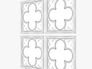 uttermost vellauni aged white and weathered wood quatrefoil mirrors 3D Model