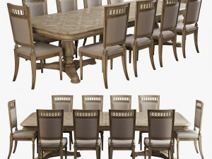 art furniture dining set 001 3D Model