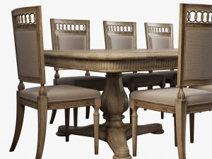 art furniture dining set 001 Modelo 3D