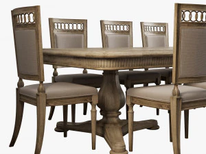 art furniture dining set 001 3D Model