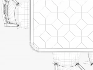 art furniture dining set 001 3D Model