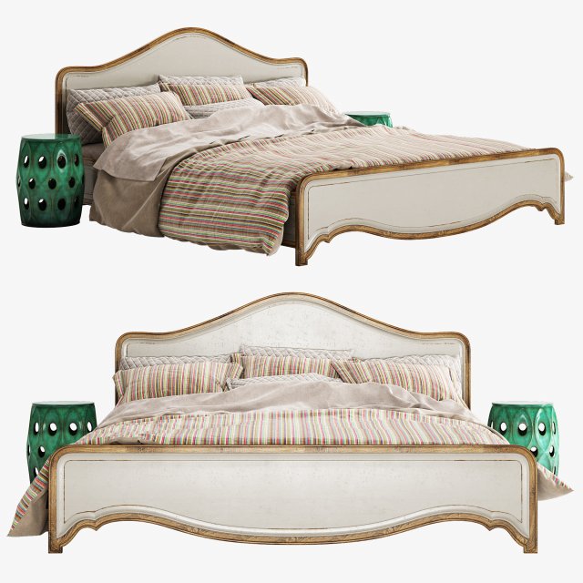 classic bed set 001 3D Модель .c4d .max .obj .3ds .fbx .stl .blend 