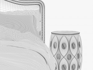 classic bed set 001 3D Модель