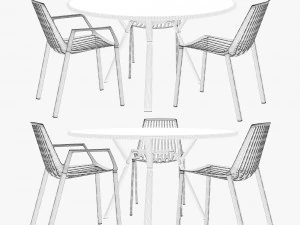 fast dining set 001 3D Model