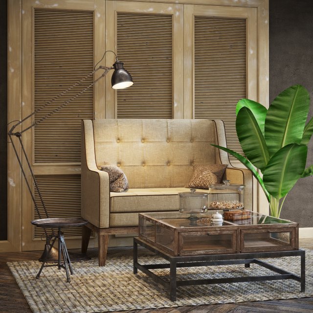 flmant furniture set 003 Modello 3D .c4d .max .obj .3ds .fbx .stl .blend 