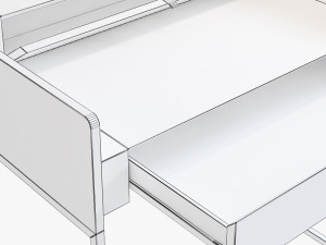 flamant desk nigel natural 3D 模型
