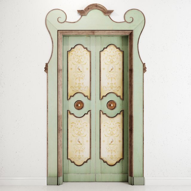 old classic door 001 3D 모델 .c4d .max .obj .3ds .fbx .stl .blend 