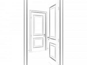 old classic door 003 3D Model