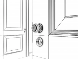 old classic door 003 3D Model