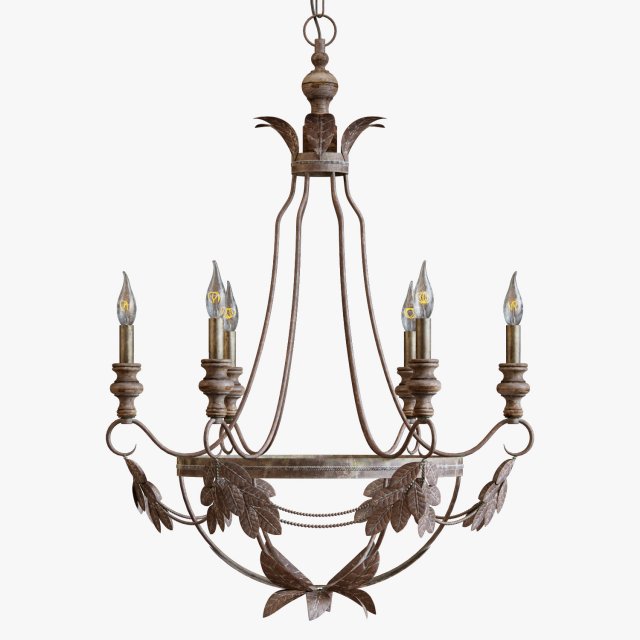 pottery barn madeline chandelier 3D Model .c4d .max .obj .3ds .fbx .stl .blend 
