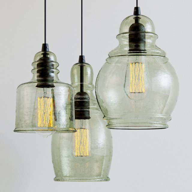 pottery barn paxton glass single pendant Modello 3D .c4d .max .obj .3ds .fbx .stl .blend