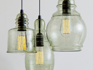 pottery barn paxton glass single pendant 3D 모델