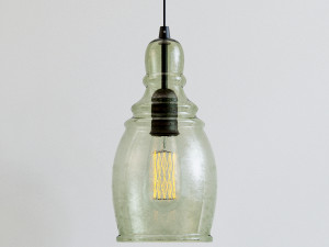 pottery barn paxton glass single pendant Modello 3D