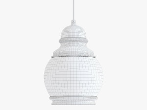 pottery barn paxton glass single pendant Modello 3D