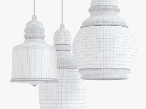 pottery barn paxton glass single pendant Modello 3D
