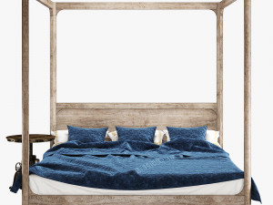 restoration hardware martens four-poster bed 3D Model