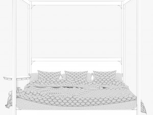 restoration hardware martens four-poster bed 3D Model