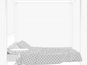 restoration hardware martens four-poster bed 3D Model