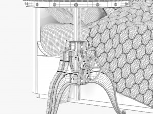 restoration hardware martens four-poster bed 3D Model