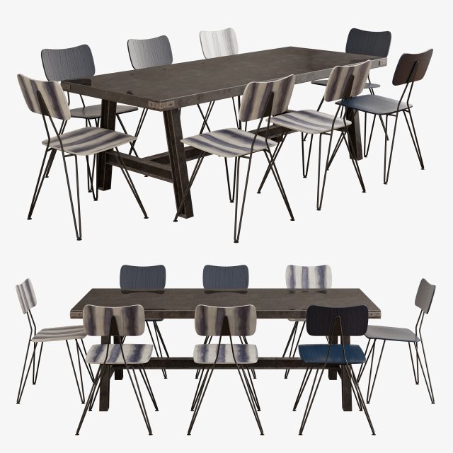 scavolini diesel misfit table moroso overyard chair Modelo 3D .c4d .max .obj .3ds .fbx .stl .blend 