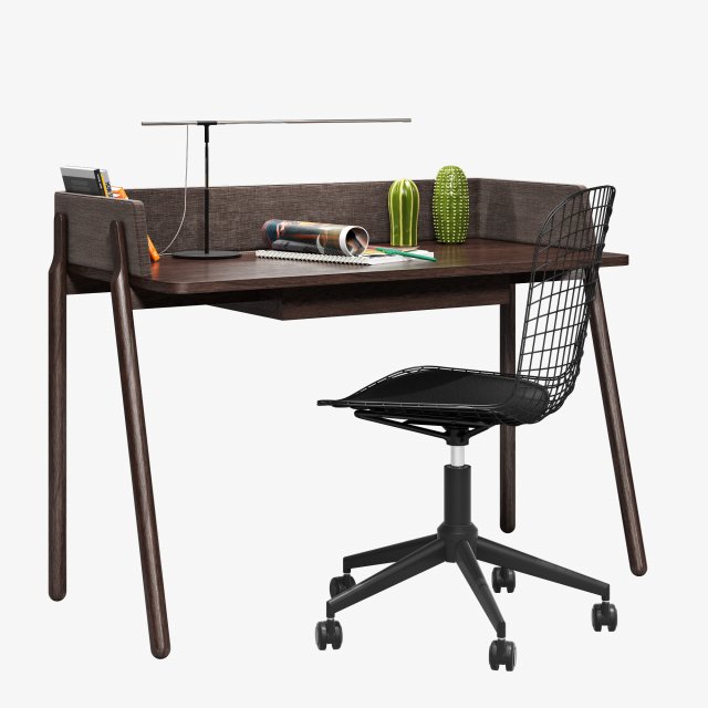 zegen ash desk set 3D Model .c4d .max .obj .3ds .fbx .stl .blend 