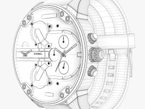 diesel mr daddy dz 7401 3D Model