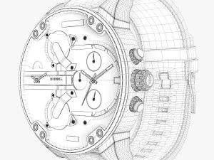 diesel senhor papai dz 7413 Modelo 3D