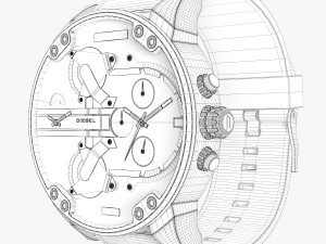 diesel mr daddy dz 7419 3D Model in Juwelen 3DExport