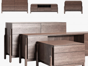 Zegen ash chest of drawers set 3Dモデル