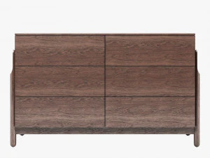 Zegen ash chest of drawers set 3D Model