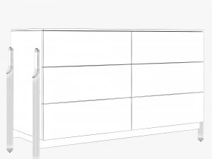 Zegen ash chest of drawers set 3D Model