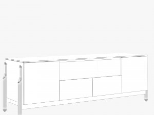 Zegen ash chest of drawers set 3D Model