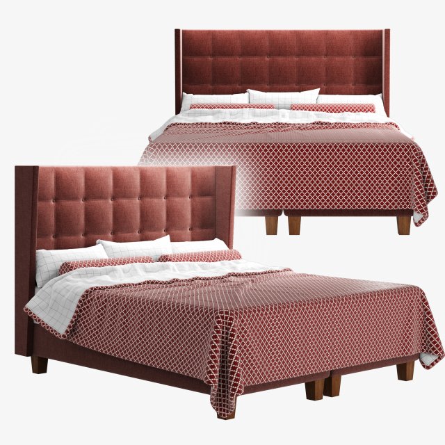 dizi greta king bed Model 3D .c4d .max .obj .3ds .fbx .stl .blend 