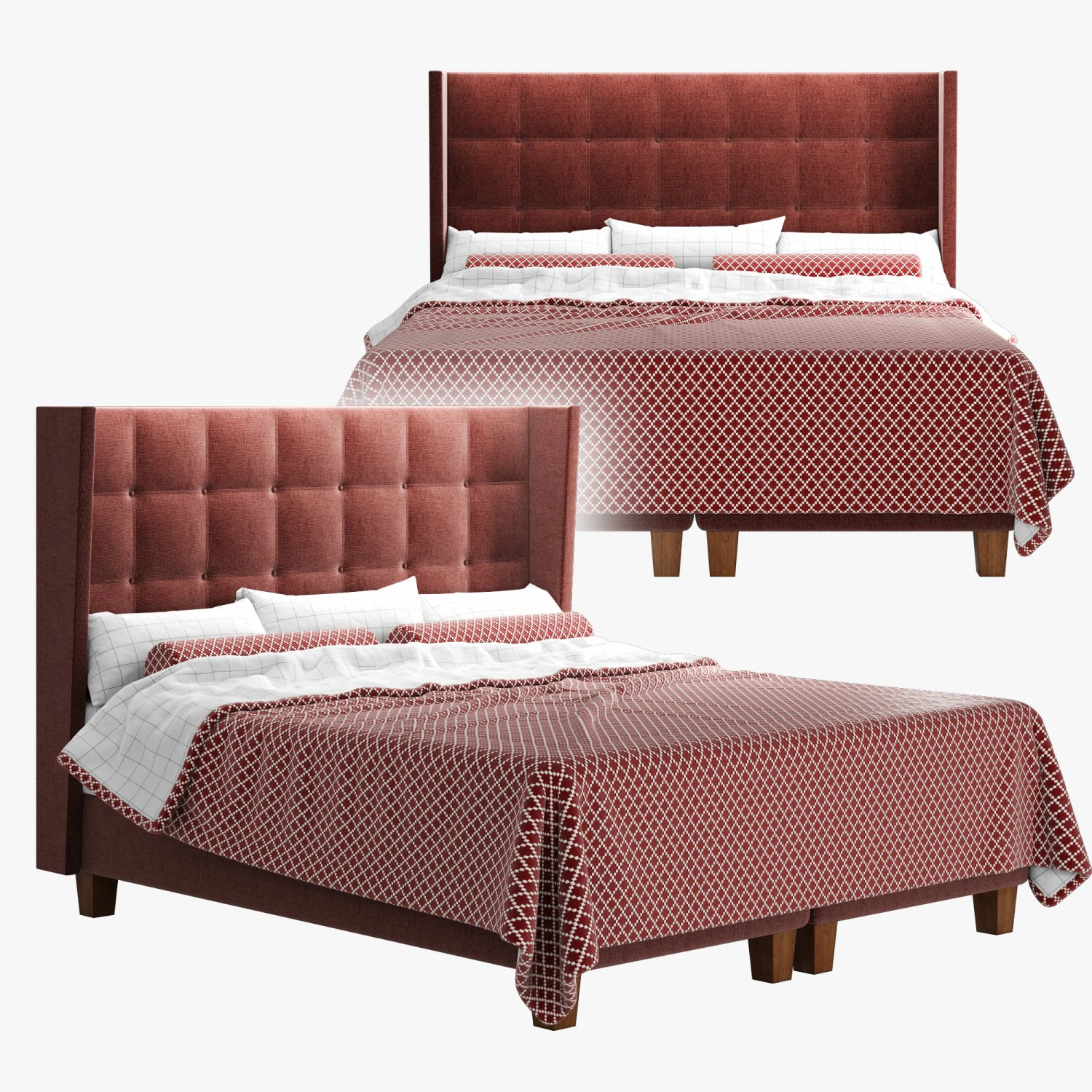 dizi greta king bed 3D Model .c4d .max .obj .3ds .fbx .stl .blend