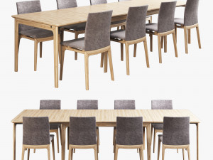 skovby set 26-table 63-chair 3D 模型