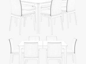 skovby set 26-table 63-chair 3D 模型